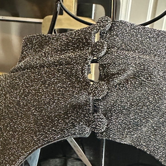 💋💋💋 Topshop Metallic Long Sleeve Backless Dress - Picture 4 of 4